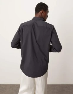 Abercrombie & Fitch Work Dress Shirt In Black For Men -Abercrombie and Fitch Fashion Shop 207326974 4