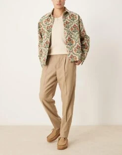 Abercrombie & Fitch Pull On Loose Trousers In Camel For Men