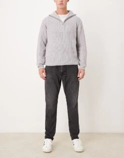 Abercrombie & Fitch Athletic Slim Fit Jeans In Washed Black For Men