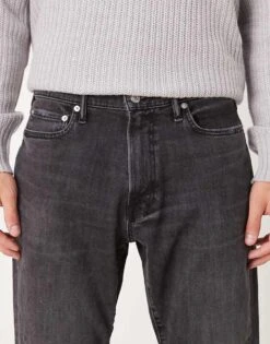 Abercrombie & Fitch Athletic Slim Fit Jeans In Washed Black For Men -Abercrombie and Fitch Fashion Shop 207327020 5