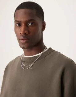 Abercrombie & Fitch Cropped Crew Sweatshirt In Brown For Men -Abercrombie and Fitch Fashion Shop 207327114 3