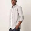 Abercrombie & Fitch Herringbone Shirt With Icon Logo In Grey For Men -Abercrombie and Fitch Fashion Shop 207327191 1 grey