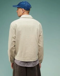 Abercrombie & Fitch Warm Handed Wool Blend 2 Pocket Overshirt In Beige For Men -Abercrombie and Fitch Fashion Shop 207327215 4