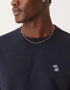 Abercrombie & Fitch Elevated Icon Logo T-shirt In Navy For Men -Abercrombie and Fitch Fashion Shop 207327231 4
