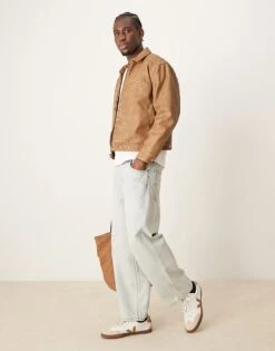 Abercrombie & Fitch Western Vegan Leather Jacket In Tan For Men Tan Leather