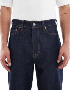 Abercrombie & Fitch Loose Straight Leg Jeans In Dark Wash Blue For Men Darsh Wash -Abercrombie and Fitch Fashion Shop 207327350 5