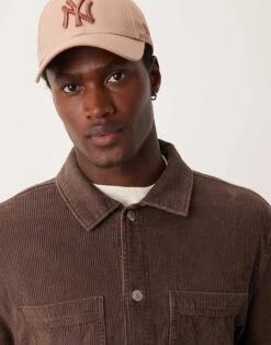 Abercrombie & Fitch Washed Cord Overshirt In Brown For Men -Abercrombie and Fitch Fashion Shop 207327459 4
