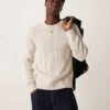 Abercrombie & Fitch Cable Knit Merino Jumper In Beige For Men -Abercrombie and Fitch Fashion Shop 207327473 1 beige