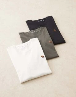 Abercrombie & Fitch 3 Pack Icon Logo Long Sleeve T-shirt In Black/charcoal/white For Men -Abercrombie and Fitch Fashion Shop 207327476 1 blackcharcoalwhite 1