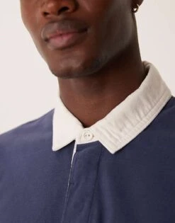 Abercrombie & Fitch Chest Stripe Rugby Polo In Navy/burgundy For Men -Abercrombie and Fitch Fashion Shop 207327511 3