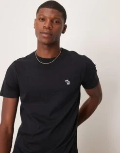 Abercrombie & Fitch Elevated Icon Logo T-shirt In Black For Men -Abercrombie and Fitch Fashion Shop 207327514 1 black 1