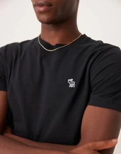 Abercrombie & Fitch Elevated Icon Logo T-shirt In Black For Men -Abercrombie and Fitch Fashion Shop 207327514 4