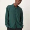 Abercrombie & Fitch Long Sleeve Shirt In Dark Green For Men -Abercrombie and Fitch Fashion Shop 207327522 1 darkgreen