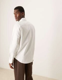 Abercrombie & Fitch Icon Logo Oxford Shirt In White For Men -Abercrombie and Fitch Fashion Shop 207327573 3