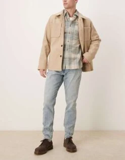 Abercrombie & Fitch Athletic Slim Fit Jeans In Light Wash For Men