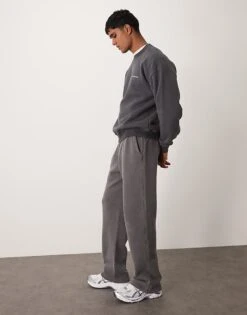 Abercrombie & Fitch Vintage Wash Open Hem Joggers In Mid Grey For Men -Abercrombie and Fitch Fashion Shop 207327594 1 midgrey 1