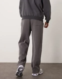 Abercrombie & Fitch Vintage Wash Open Hem Joggers In Mid Grey For Men -Abercrombie and Fitch Fashion Shop 207327594 3