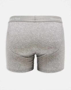 Abercrombie & Fitch 3 Pack Logo Tonal Waistband Marl Trunks In Grey/blue/black For Men -Abercrombie and Fitch Fashion Shop 207327691 3