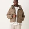 Abercrombie & Fitch Ultra Hooded Puffer Jacket In Beige For Men -Abercrombie and Fitch Fashion Shop 207327743 1 beige