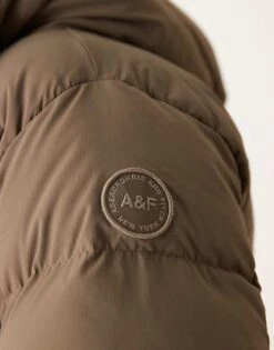Abercrombie & Fitch Ultra Hooded Puffer Jacket In Beige For Men -Abercrombie and Fitch Fashion Shop 207327743 3