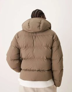 Abercrombie & Fitch Ultra Hooded Puffer Jacket In Beige For Men -Abercrombie and Fitch Fashion Shop 207327743 4