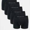 Abercrombie & Fitch 5 Pack Contrast Logo Trunks In Black For Men