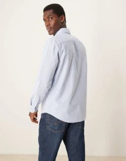 Abercrombie & Fitch Icon Logo Oxford Shirt In Light Blue For Men -Abercrombie and Fitch Fashion Shop 207327832 3