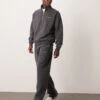 Abercrombie & Fitch Flocked Timeless Logo Open Hem Joggers In Dark Grey Co-ord For Men -Abercrombie and Fitch Fashion Shop 207327868 1 darkgrey