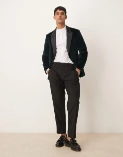 Abercrombie & Fitch Single Breasted Velvet Blazer And Tuxedo Trousers Suit