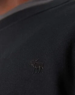 Abercrombie & Fitch Premium Sweatshirt In Black With Puff Icon Logo For Men -Abercrombie and Fitch Fashion Shop 207327935 3