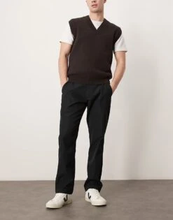 Abercrombie & Fitch Straight Let Athletic Trouser In Black For Men