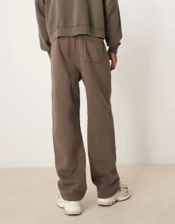 Abercrombie & Fitch Vintage Wash Open Hem Joggers In Brown For Men -Abercrombie and Fitch Fashion Shop 207327999 3
