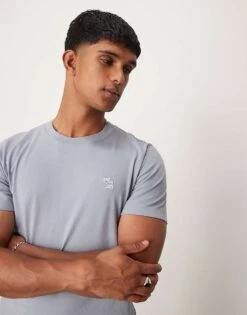 Abercrombie & Fitch Elevated Icon Logo T-shirt In Light Blue For Men -Abercrombie and Fitch Fashion Shop 207328063 1 lightblue 1