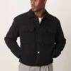 Abercrombie & Fitch Wool Blend Cropped Trucker Jacket In Charcoal For Men -Abercrombie and Fitch Fashion Shop 207328072 1 charcoal