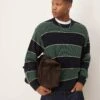 Abercrombie & Fitch Contrast Stripe Crew Neck Jumper In Green Multi For Men -Abercrombie and Fitch Fashion Shop 207839910 1 multi