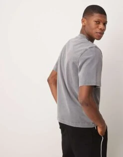 Abercrombie & Fitch Premium T-shirt In Washed Grey For Men Acid Grey -Abercrombie and Fitch Fashion Shop 207839975 4