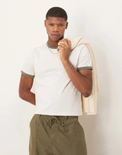 Abercrombie & Fitch Abercombie & Fitch Shrunken Ringer T-shirt In White For Men