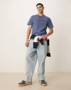 Abercrombie & Fitch Logo T-shirt In Blue For Men -Abercrombie and Fitch Fashion Shop 207840056 3