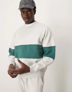 Abercrombie & Fitch Crew Neck Sweatshirt In Grey For Men