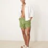 Abercrombie & Fitch 7 Inch Drawstring Swimming Trunks In Green Stripe For Men -Abercrombie and Fitch Fashion Shop 207840107 1 greenstripe