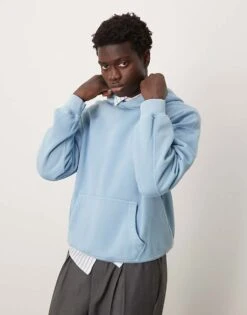 Abercrombie & Fitch Essentials Hoodie In Acid Wash Blue For Men Acid Blue