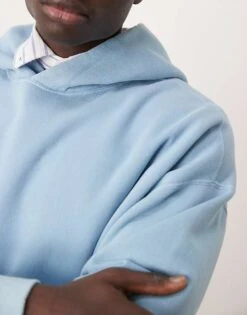 Abercrombie & Fitch Essentials Hoodie In Acid Wash Blue For Men Acid Blue -Abercrombie and Fitch Fashion Shop 207840143 3