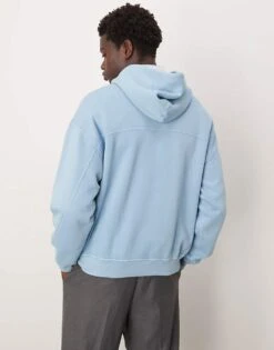 Abercrombie & Fitch Essentials Hoodie In Acid Wash Blue For Men Acid Blue -Abercrombie and Fitch Fashion Shop 207840143 4