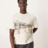 Abercrombie & Fitch Short Sleeve Back Print Graphic T-shirt In Beige For Men