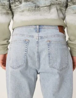 Abercrombie & Fitch Athletic Fit Straight Leg Jeans In Light Wash Blue For Men -Abercrombie and Fitch Fashion Shop 207840165 4