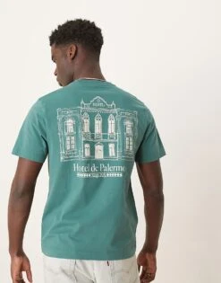 Abercrombie & Fitch Back Print Graphic T-shirt In Green For Men