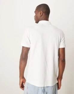 Abercrombie & Fitch Puff Icon Logo Short Sleeve Polo In White For Men -Abercrombie and Fitch Fashion Shop 207840260 4