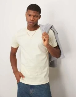 Abercrombie & Fitch Abercombie & Fitch Puffy Moose Icon Logo Crew Neck T-shirt In Yellow For Men -Abercrombie and Fitch Fashion Shop 207840262 1 yellow 1