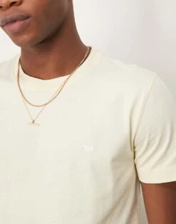 Abercrombie & Fitch Abercombie & Fitch Puffy Moose Icon Logo Crew Neck T-shirt In Yellow For Men -Abercrombie and Fitch Fashion Shop 207840262 3