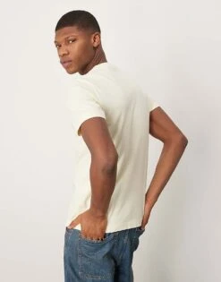 Abercrombie & Fitch Abercombie & Fitch Puffy Moose Icon Logo Crew Neck T-shirt In Yellow For Men -Abercrombie and Fitch Fashion Shop 207840262 4